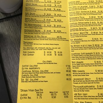 Carolina Pizza Co. Boone menu 3
